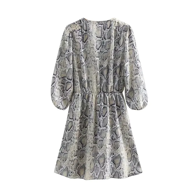 VenusFox Vintage Snake Skin Print Mini Dress