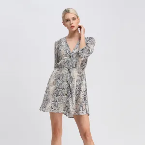 VenusFox Vintage Snake Skin Print Mini Dress