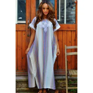 White Abaya Style Resort Lounge Wear Caftan Kaftan