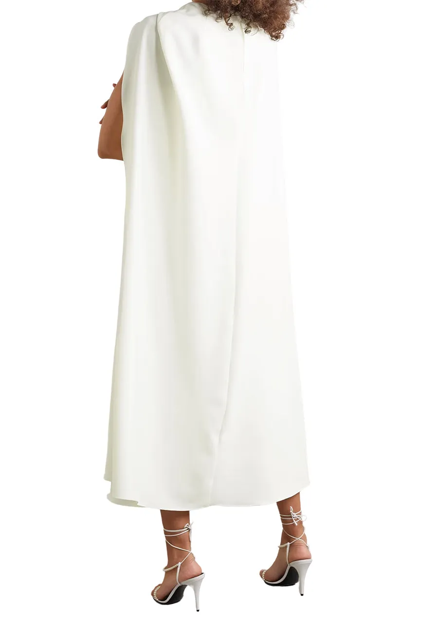 White Cape Midi Dress